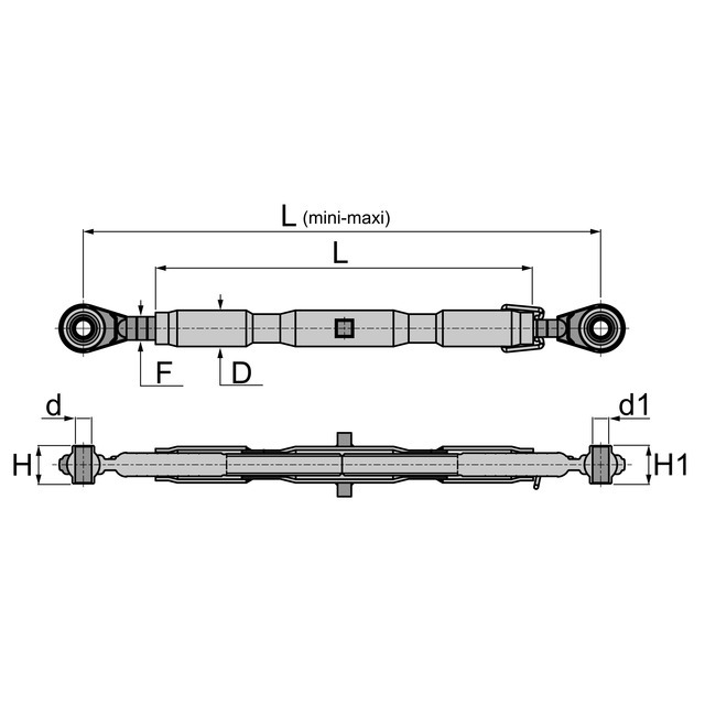Barre de Poussee Mecanique Rotule-rotule LG 570-715 CAT2 référence fournisseur 31105336